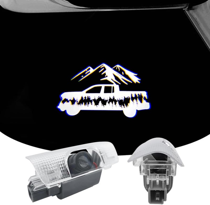 akarin 2 PCS LED Car Door Logo Lights Compatible for Tacoma 2025 Courtesy Projector Laser Welcome Light Puddle Lamp Car Accessories (Three Mountain, for Tacoma 2025) - Image 1
